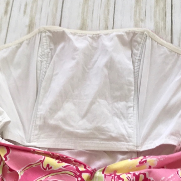 Lilly Pulitzer Pink&Yellow Lillies Strapless Dress - Picture 5 of 8